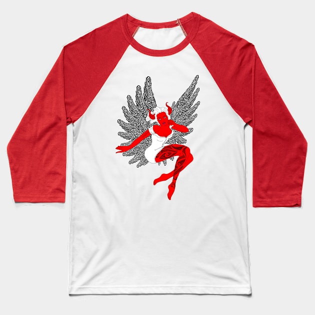 Fallen Angel Baseball T-Shirt by Astrablink7